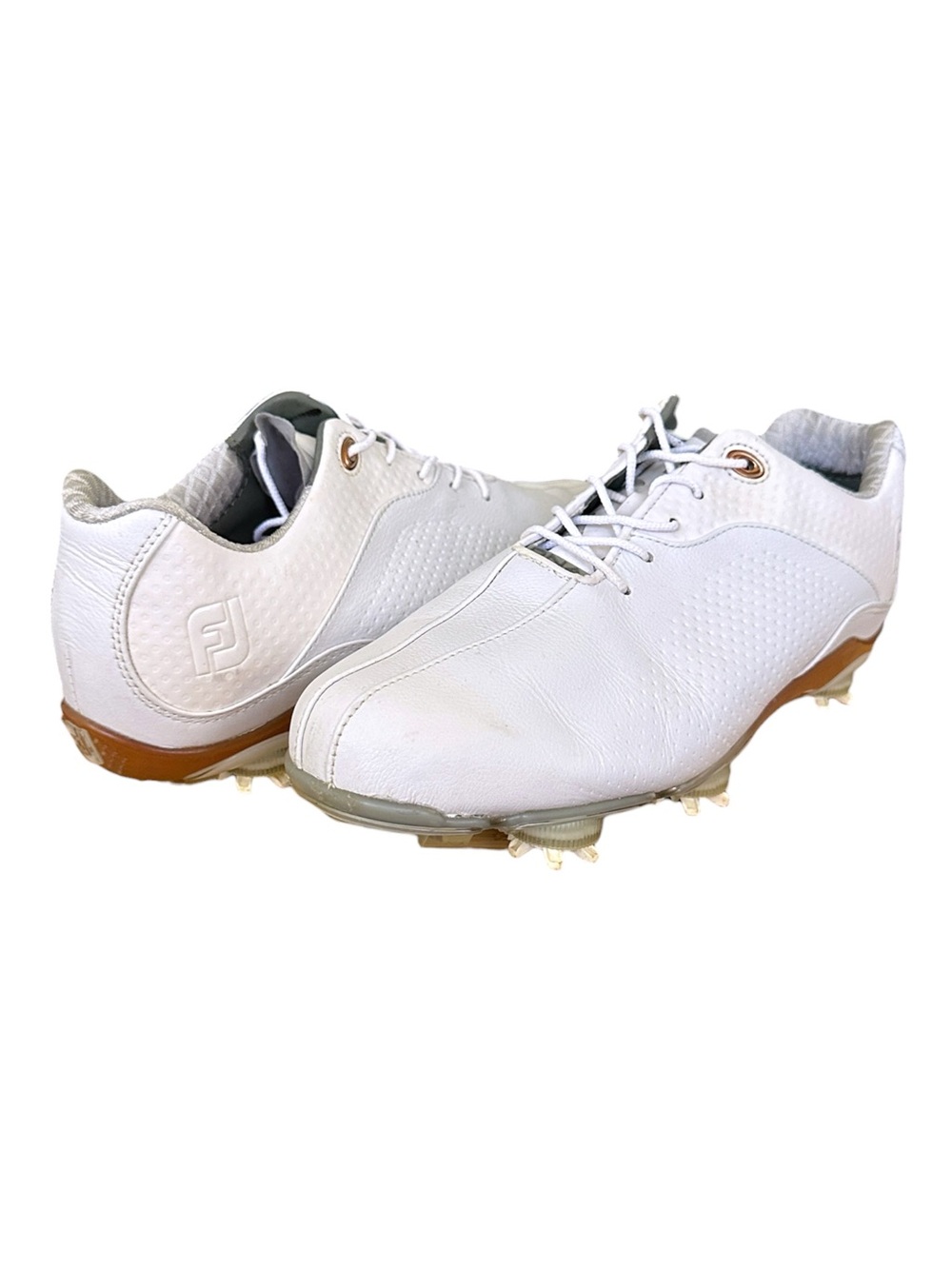 FootJoy DNA Women’s Golf Shoes White Leather Spiked Golf‎ Shoes Size 8.5 Wide